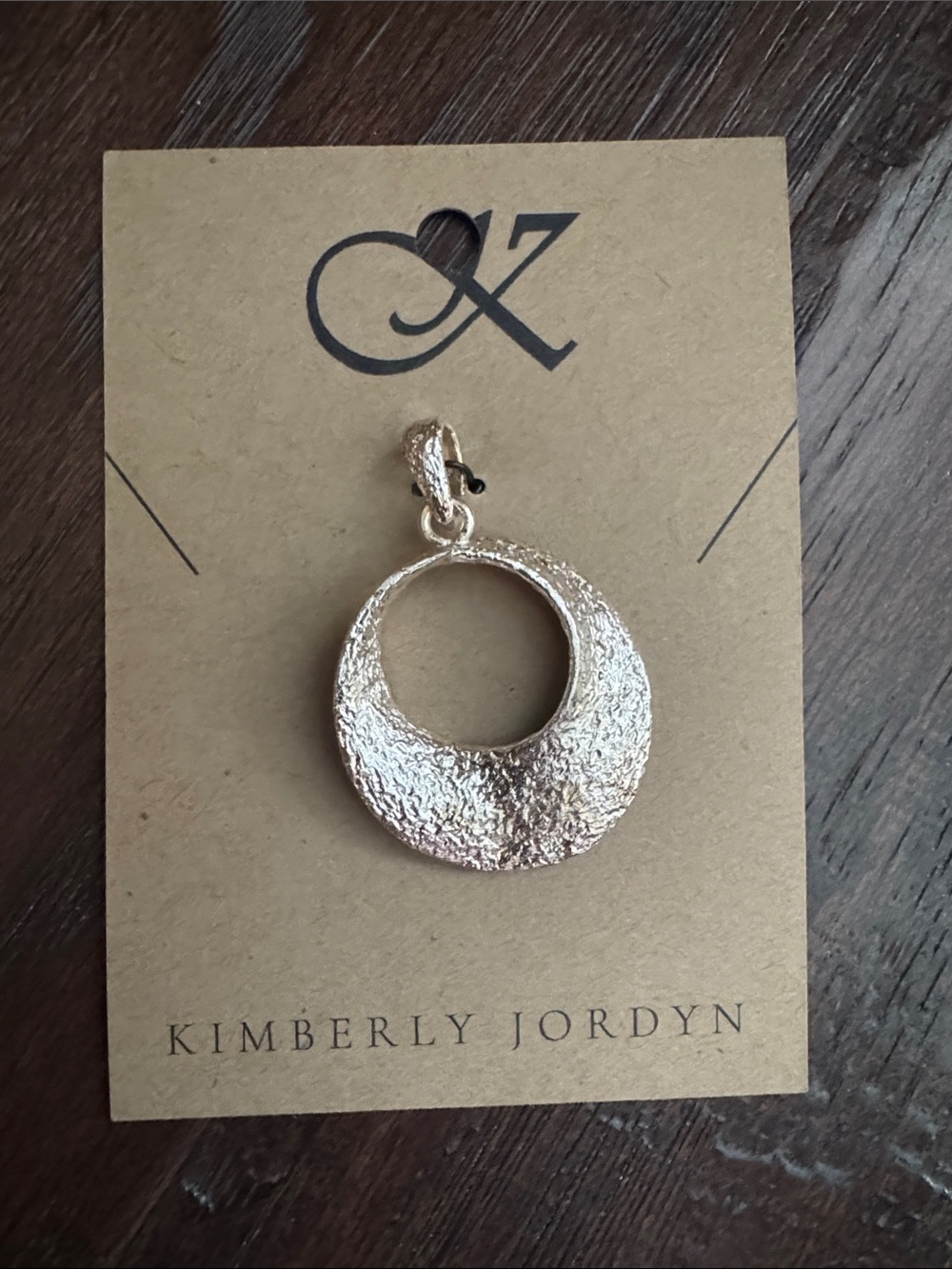 Sterling Silver Textured Crescent Pendant Necklace